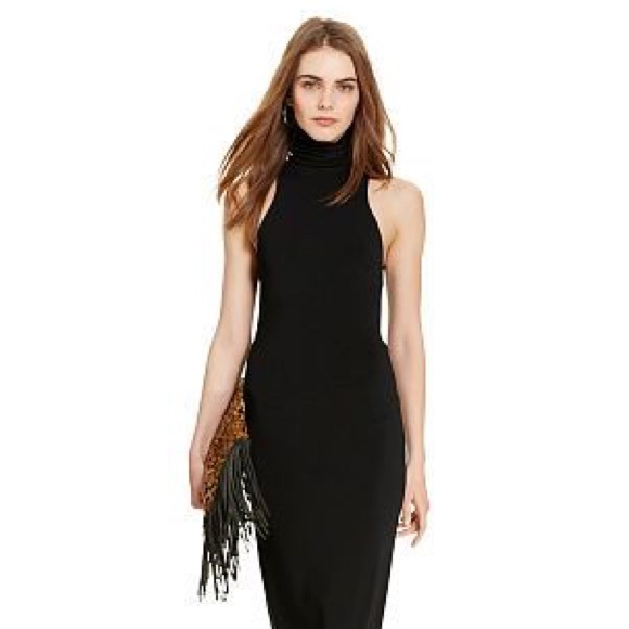 black turtleneck halter top